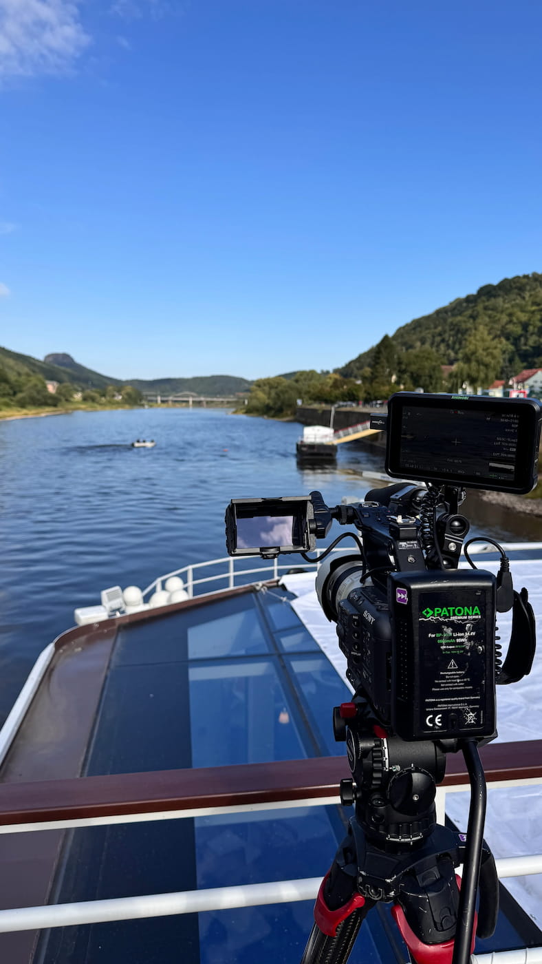 Dreharbeiten auf Flusskreuzfahrtschiff